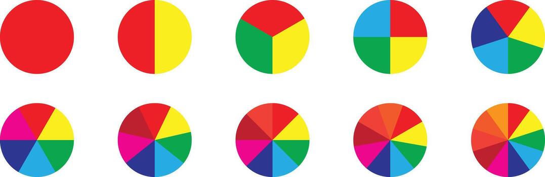 pie chart infographic icon, segmented circle diagram icon symbol illustration vector