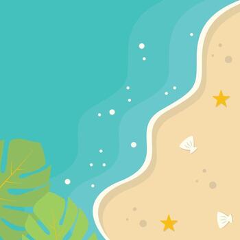 Top View Beach Background with Flat Design vector