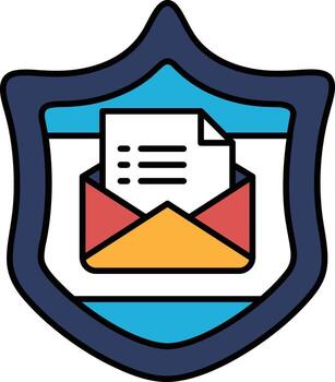 A shield with an envelope on it vector
