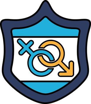 A shield with two men on it vector