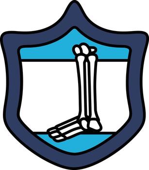 A shield with a skeleton on it vector