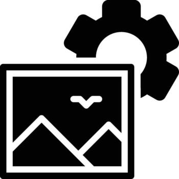 Image Setting, Image Processing, Image Glyph Solid Icon vector