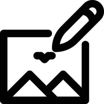 Image Editing, Editing, Image Outline Icon vector