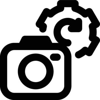 Post Processing, Setting, Processing Outline Icon vector