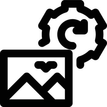 Image Setting, Image Processing, Image Outline Icon vector