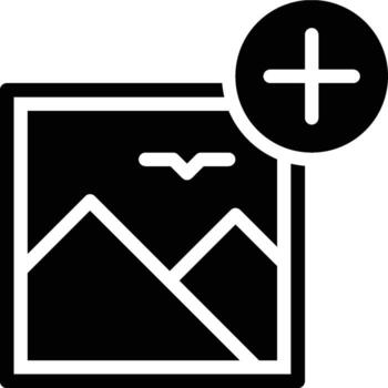 Add Image, Add, Image Glyph Solid Icon vector