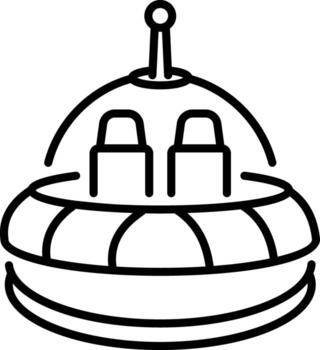 un línea estilo icono demostración astronave vector