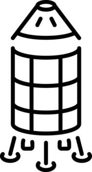 A linear style icon representing orbital spacecraft vector