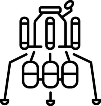 An outline style icon depicting space robotics vector