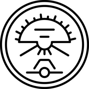 A linear style icon representing attitude indicator vector