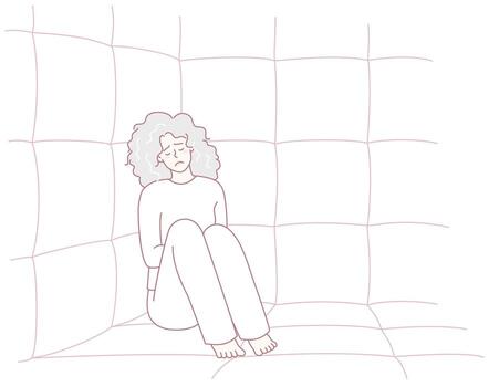 Feeling Isolated A Deep Reflection of Inner Struggles and Personal Challenges Faced Daily vector