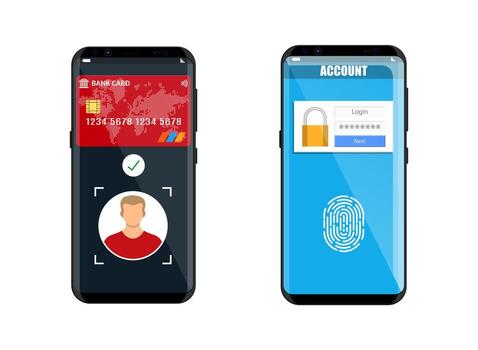 Phone for online payment and secure access vector