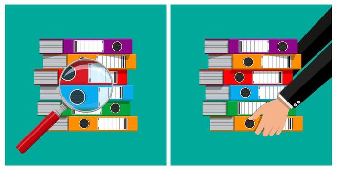 Hand sorting document data in files vector