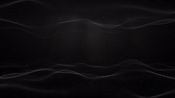 tecnologia fundo. abstrato digital partícula aceno. futurista abstrato ondas brilhando rede curvas dinâmico fluindo. som onda visualização. 3d Renderização. branco ondas superfície. looping video