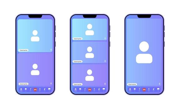 Users engage in a call using mobile devices. vector