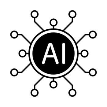 Graphic design illustrating AI concept with connecting nodes vector