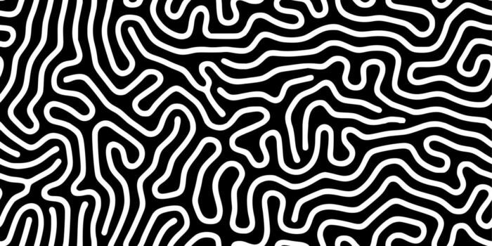 Seamless Complex geometric monochrome Turing background. pattern design texture vector