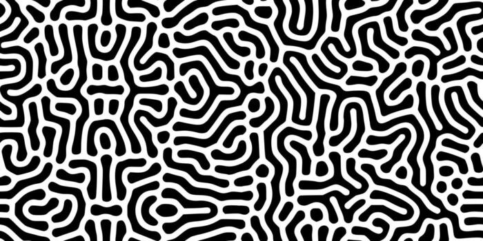 Seamless Complex geometric black and white Turing background. pattern design texture vector