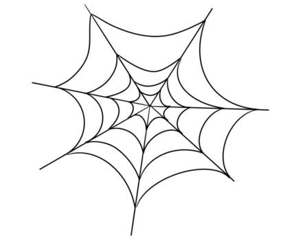 Spiderweb line border, gothic scary hanging net frame. Simple spooky halloween decoration. Cobweb spider trap. vector