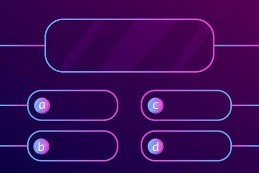 Quiz question border interface game menu, show answer trivia template background. Multiple choice frame, button. Bar ui challenge. vector