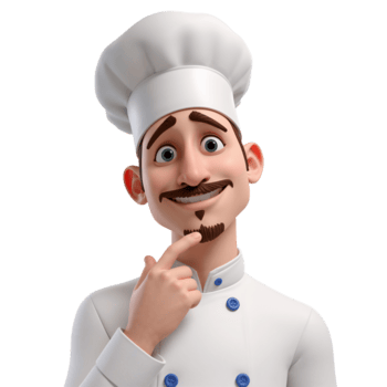 capriccioso 3d capocuoco personaggio con riflessivo espressione su un' pulito isolato campo di Visualizza png