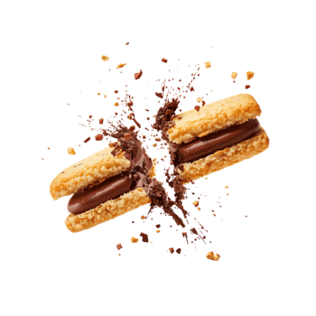 explotando confitería deleite cautivador división emparedado Galleta con dinámica relleno Estallar en png