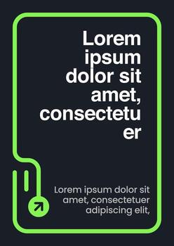 Minimal Green Frame UI with Rounded Corners and Arrow. Clean Green Border Design with Bold Modern Text vector