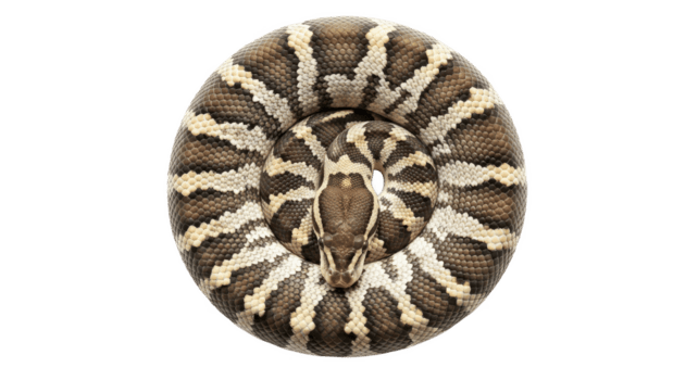 enrolado Pitão uma Careca Visão do uma reptiliano maravilha em uma transparente fundo png