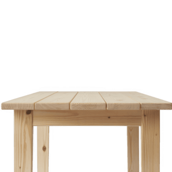 Closeup of a wooden table isolated on transparent background, showcasing its texture, grain, and design, perfect for showcasing products or adding a rustic touch png