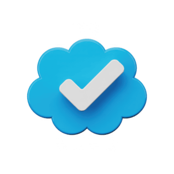 3d rendering of a blue verified badge with a white check mark, isolated on transparent background, symbolizing trust and authentication png