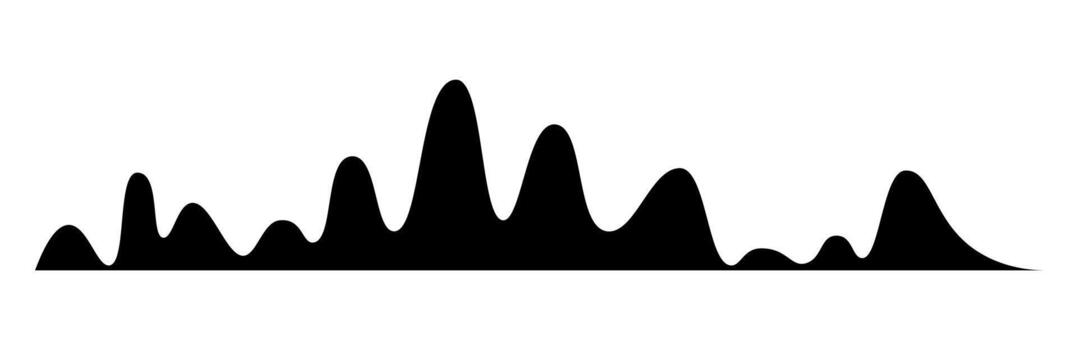 Sound wave icon, voice message podcast audio recording. Music waveform pulse, equalizer rhythm symbol. Record level vibration. vector