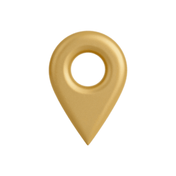 scintillante d'oro carta geografica pointer marcatura un' preciso individuare isolato su un' trasparente superficie con un' pulito png