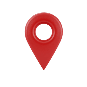 brillante tre dimensionale reso rosso carta geografica puntatore, isolato, su un' pulito e semplice fondale png