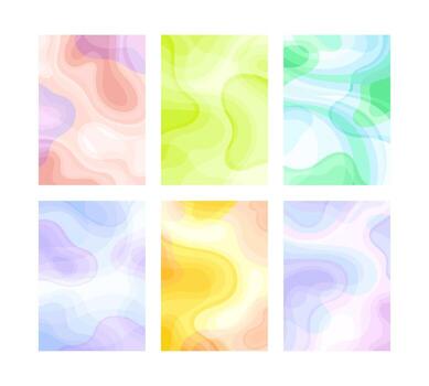 Set of abstract backgrounds in soft colors. Modern wallpaper, banner, background with gradient illustration vector