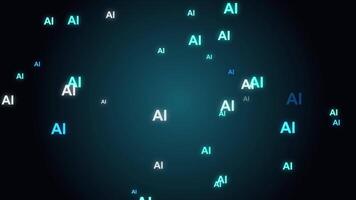 ai partícula flotante animación aislado en azul antecedentes video