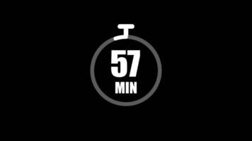 Simple 60 minutes countdown timer symbol animation Isolated on Black Background video