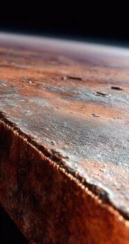 The surface of mars is shown from space photo