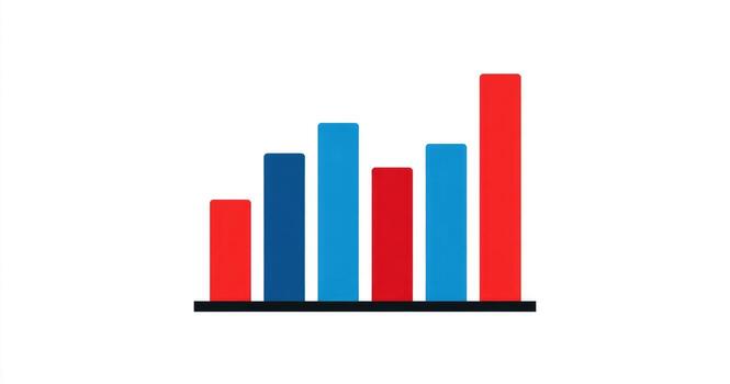 A bar chart with red and blue bars photo