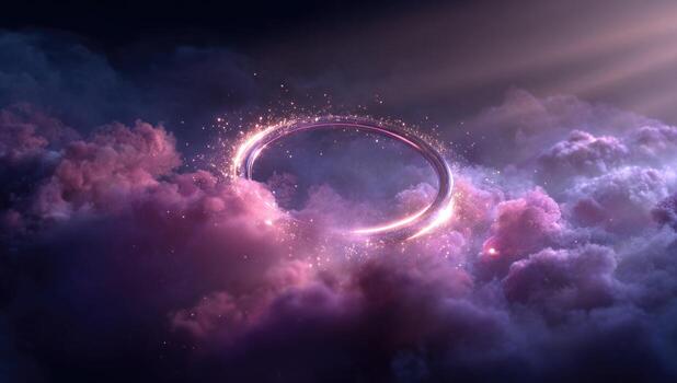 A ring is shown in the clouds photo