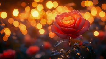 un Rosa es en frente de un campo de luces video