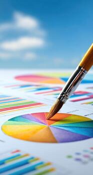 A graph chart with a pencil on top of it photo