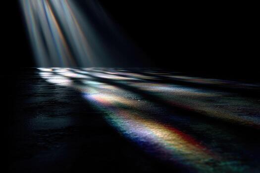 A light shines through the window of a dark room photo