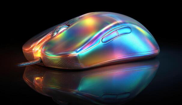 A computer mouse with a shiny surface photo