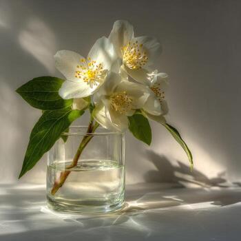 A vase with a flower in it photo