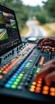 A person is using a editing board photo