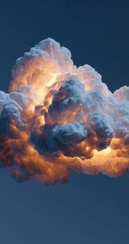 A cloud with a bright light coming from it photo