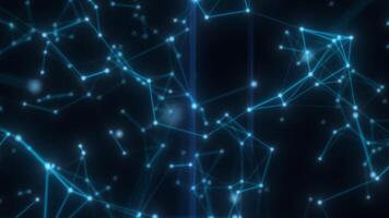 Abstract digital network with glowing blue points and connecting lines video