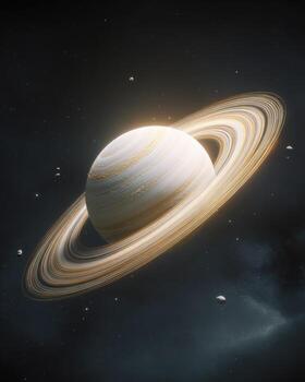 Saturn, the largest planet in our solar system, is shown in this image photo