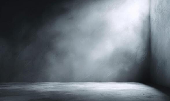 An empty room with a light coming from the wall photo