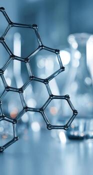 A close up of a molecule structure photo